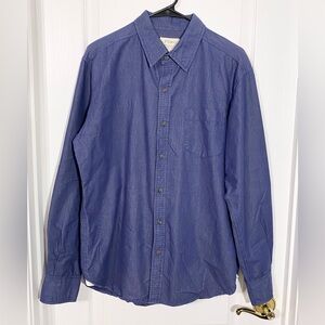 PD&C Chambray Button Down Shirt Blue Men's Large